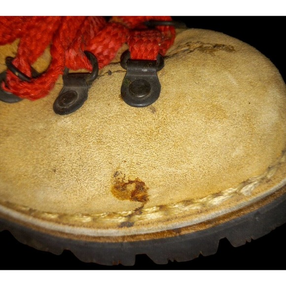 Vintage Trackers Hiking boots Mens 8 Brown Leather Red Lace Up - Picture 6 of 7